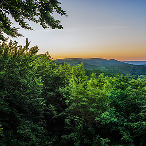 Weserbergland mit Weitblick und Sonnenuntergang