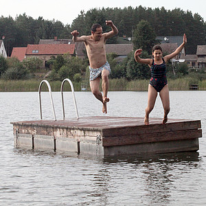 Uckermark Sprung ins Wasser