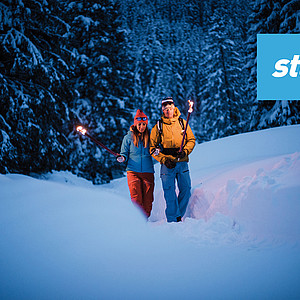 Winterwanderung im Fackelschein im Stubai