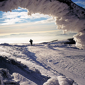 Skiwanderer im Riesengebirge