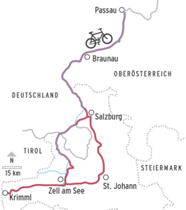 Karte Tauernradweg