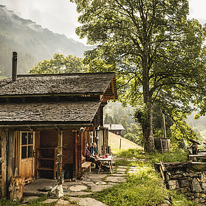 Almhütte in den Schweizer Bergen