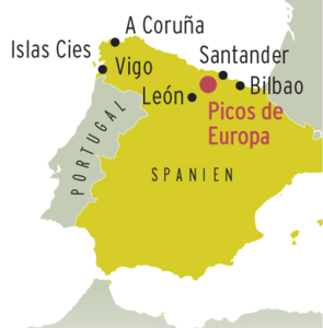 Lage der Picos de Europa in Spanien