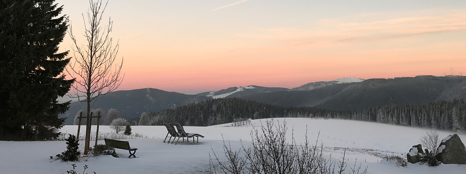 Sonnenuntergang auf der Halde am Schauinsland, Hochschwarzwald