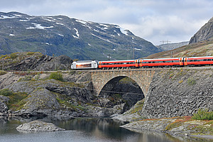 Mit der Bergbahn in Norwegen unterwegs.